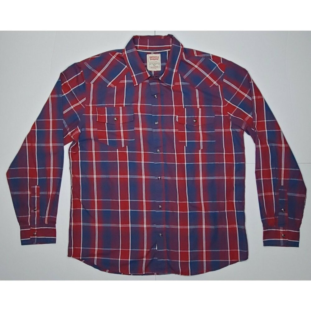 Vtg Levis Western Modern Fit Shirt Men XL EUC